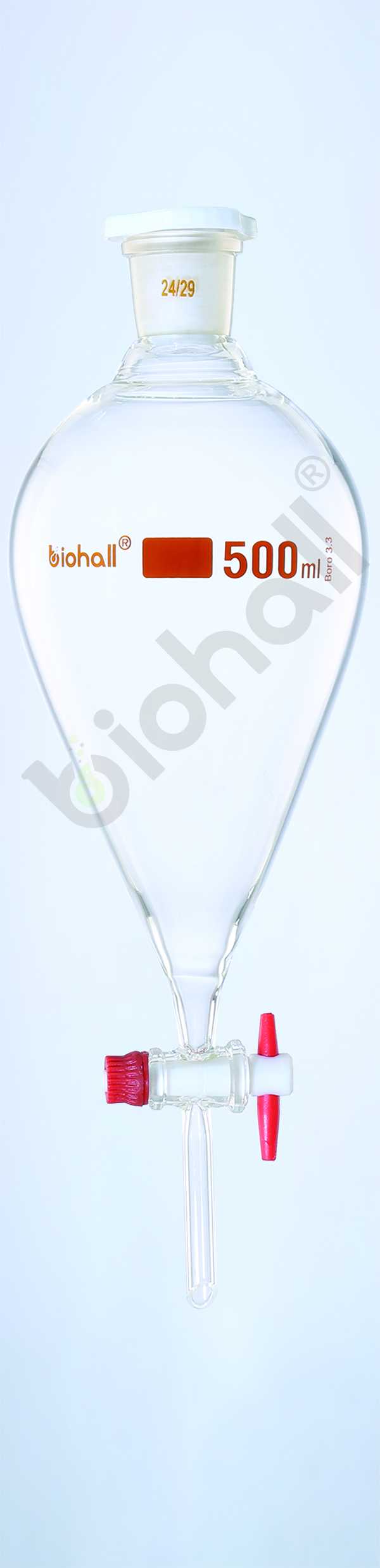 Separating Funnel With Solid Glass Stopcock (Pear Shape)